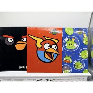 Lot Of 3 Mead Angry Birds Space 3 Ring Pocket Folders 12”x 9 3/8"  NEW 2012